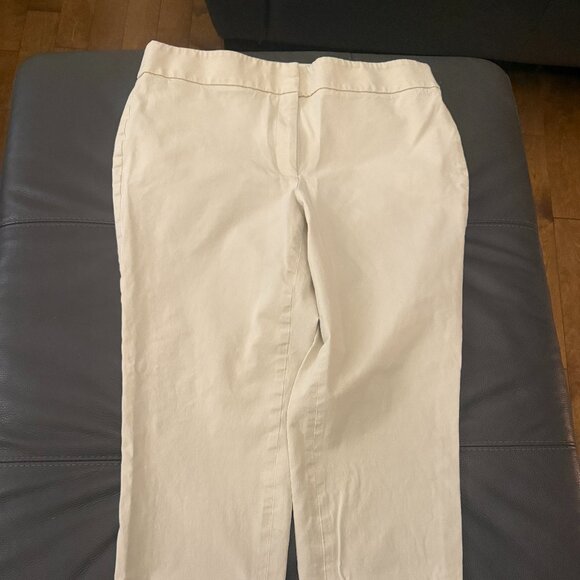 Talbots  Plus Exclusive Chatham Slim Ankle Pants - Solid Gypsom- Curvy Fit - Picture 4 of 8